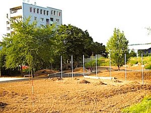 Spielplatz Amstetter Straße Stuttgart Hedelfingen Baustelle Juli 2015