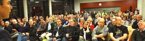 Podium Infoabend Flüchtlingsunterkünfte Sillenbuch 26.10.2015