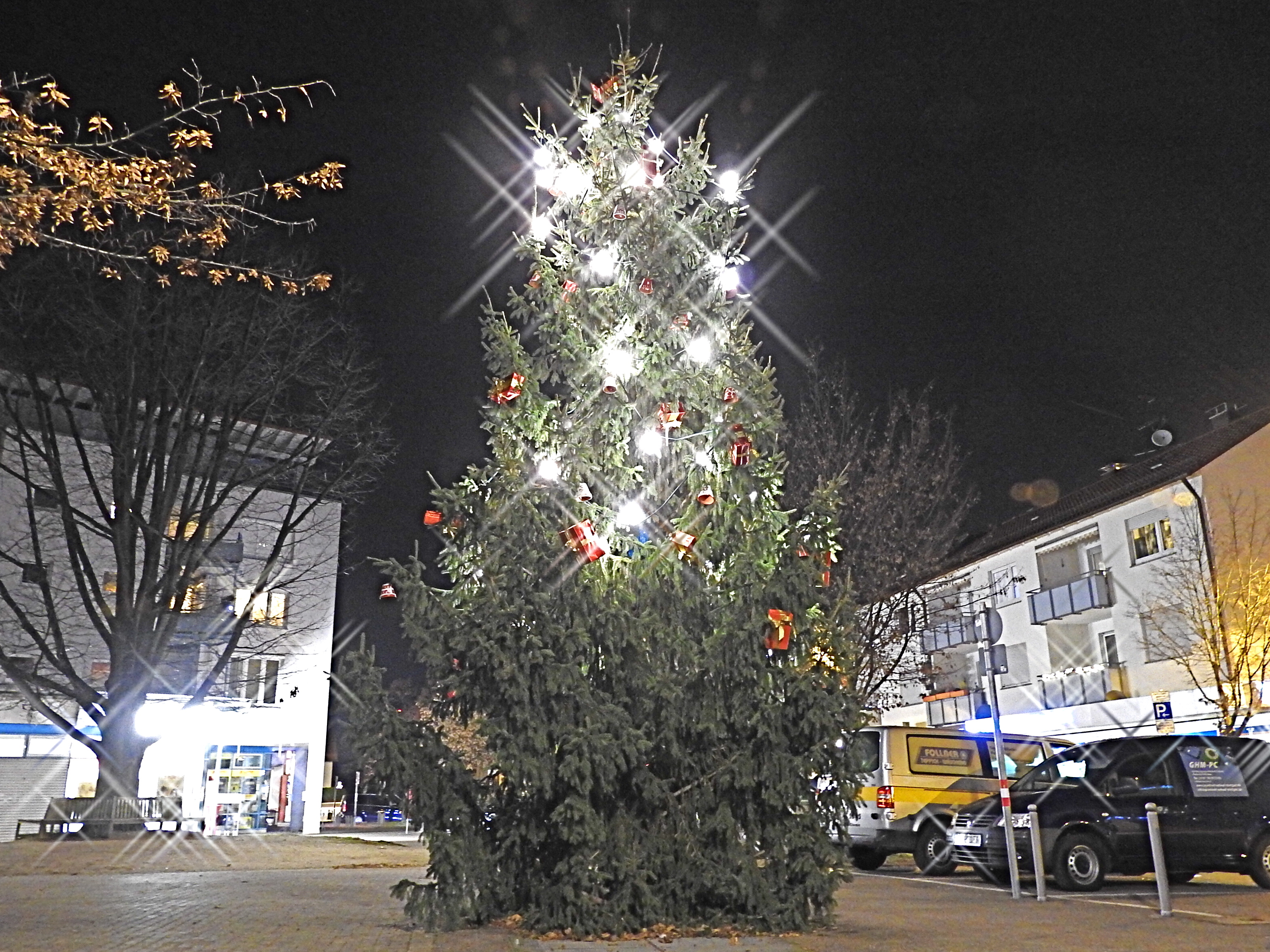 Weihnachtsbaum auf dem Dorfplatz in Heumaden 2016
