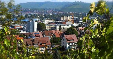Blick von der Jägerhalde in Stuttgart Wangen zum Württemberg