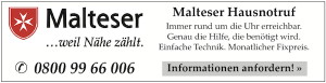 Anzeige des Malteser zum Thema Hausnotruf
