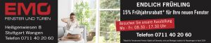 Werbenanzeige der Firma EMO Türen und Fenster in Stuttgart-Wangen