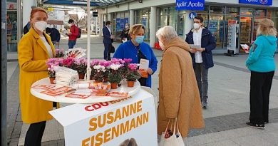 Wahlkampfstand der CDU Sillenbuch mit Susanne Eisenmann 26.2.2021