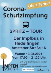 Impfbus in Hedelfingen am 13.8.