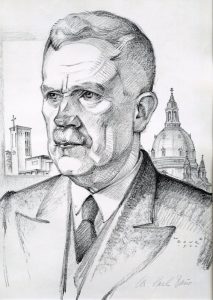 Hugo Hahn, gezeichnet von Karl Baur