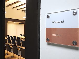 Restaurierter Bürgersaal im Bezirksrathaus Hedelfingen 28.2.2023