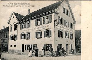 Postkartenmotiv Gasthaus Lamm in Hedelfingen um 1900