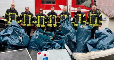 Die Freiwillige Feuerwehr Wangen füllte bei der Herbst-Putzete viele Säcke mit Müll