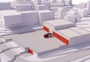 Modellbild von Drei Architekten: projektierte Feuerwehrhäuser beim Ostfilderfiredhof Sillenbuch