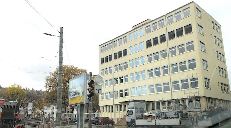 Gerüstarbeiten am Gebäude Inselstraße 33