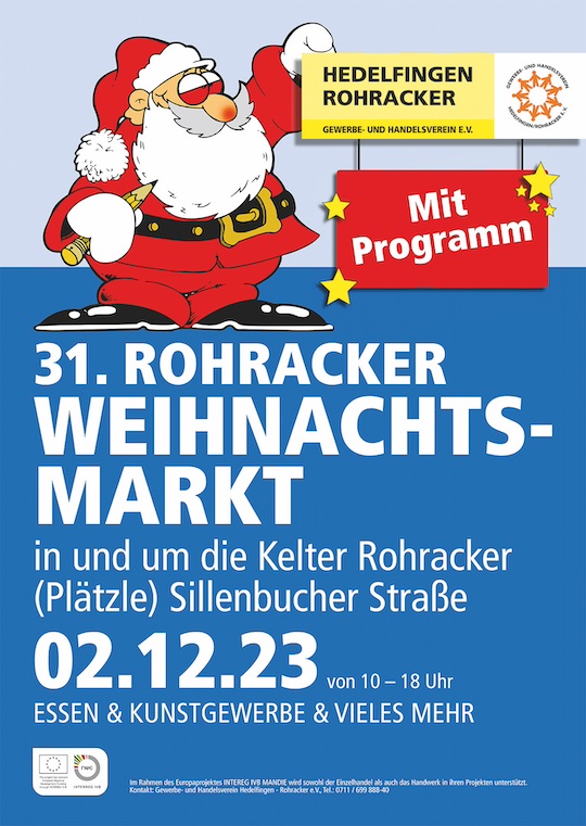 Ankündigung Rohracker Weihnachtsmarkt am 2.12.2023