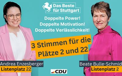Anzeige zur Kommunalwahl von Andrea Enzesberger und Beate Bulle-Schmid