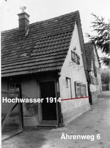 Haus am Ährenweg 6 mit Hochwassermarkt 1914