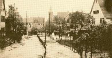 Hochwasser 1914 in Hedelfingen