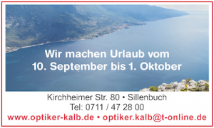 Ankündigung des Urlaubs vom 10. September bis 1. Oktober