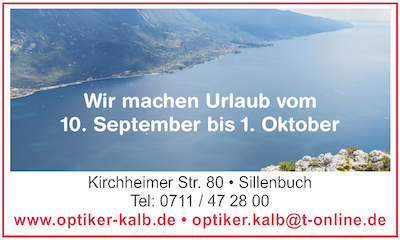 Ankündigung des Urlaubs vom 10. September bis 1. Oktober