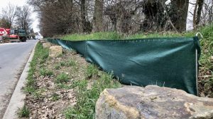 Schutzzaun entlang der Eichenparkstraße in Riedenberg