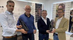 Elias Heinrich, Reiner Gross, Hardy Pfaff und Kai Freier bei Optik Pfaff