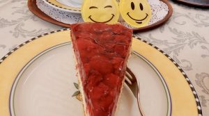 Himbeerkuchen auf Teller