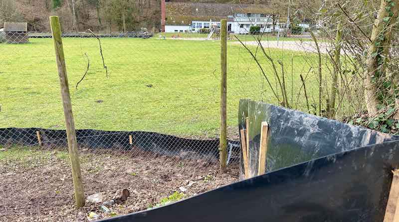 Schutzzäune tund um die Dürrbachwiese in Hedelfingen