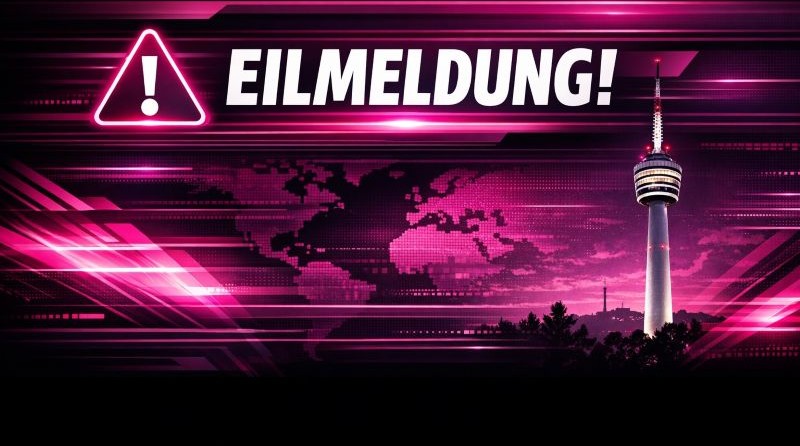Grafik mit Ausrufezeichen und Text „Eilmeldung”