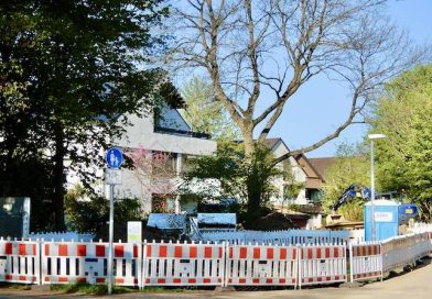 Blick von der Spaichinger Straße auf das Baufeld am Ilse-Beate-Jäkel-Weg