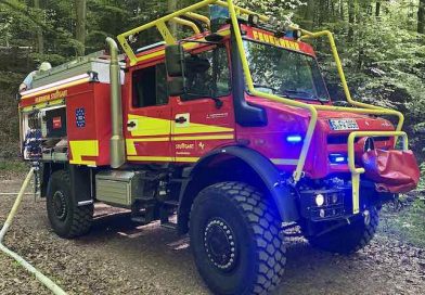 Unimog im Einsatz beim Waldbrand in Rohrackwer am 25.4.2026