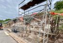 Blick auf Mauerbaustelle am Speidelweg