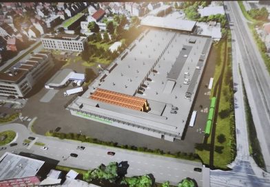 Blick auf geplanten LogistikHub neben der B10 an den Otto-Konz-Brücken in Wangen