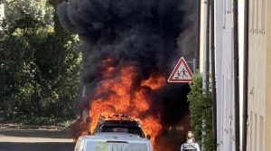 Brennendes Auto an der Geislinger Straße am 29.7.2026