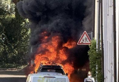 Brennendes Auto an der Geislinger Straße am 29.7.2026