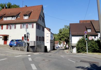 Blick von der Kreuzung beim Plätzle die Rohrackerstraße hinunter