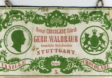 Foto einer historischen Tafel Vanille-Schokolade der Stuttgarter Firma Waldbaur