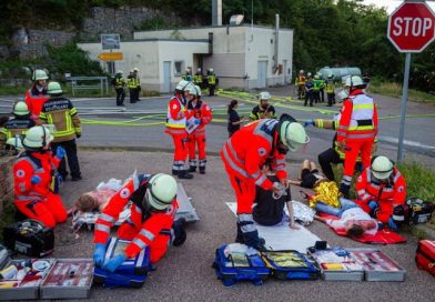 Übung der Feuerwehr Hedelfingen an der Deponie Einöd