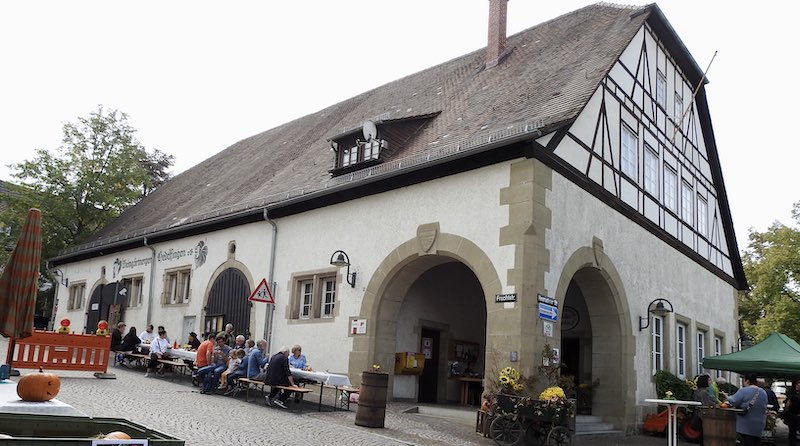 Blick von der Heumadener Straße auf die Kelter in Hedelfingen