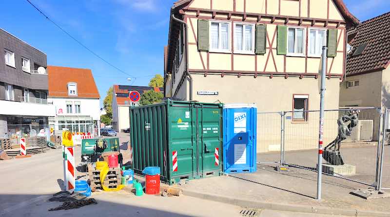 Baustelle Ecke Friedrichshafener/Amstetter Straße in Hedelfingen am 29.9.2026