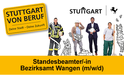 Stellenanzeige Standesbeamter/-in Bezirksamt Wangen