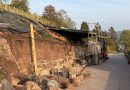 Blick von oben auf die Mauerbaustelle am Speidelweg am 19. Oktober 2026